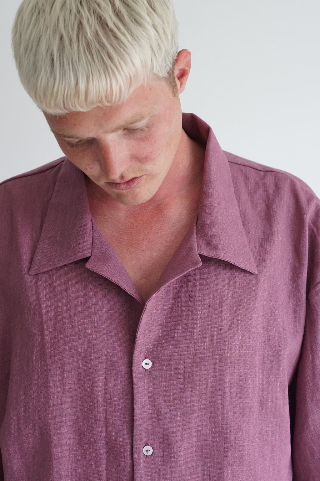 b's linnen overhemd oud-roze