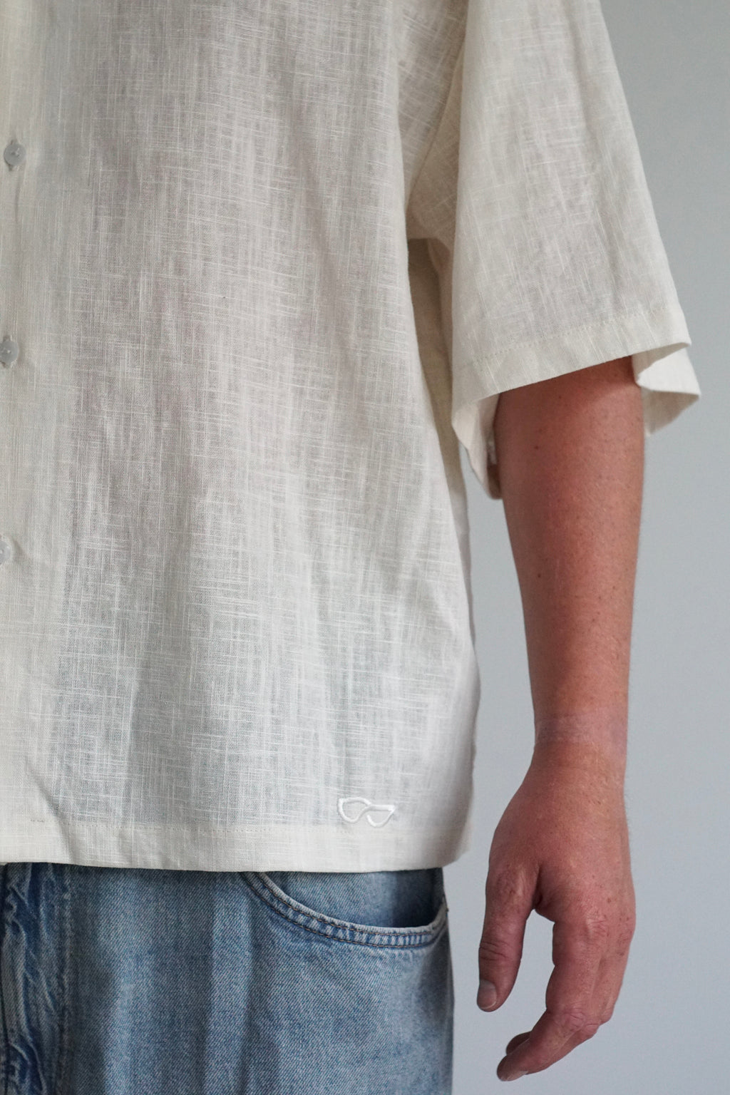 b's linnen overhemd off-white