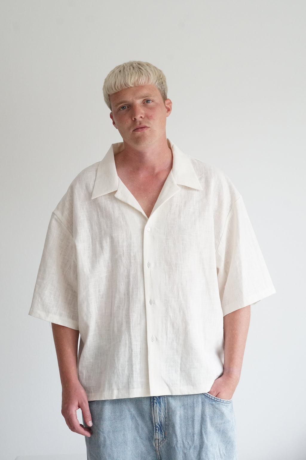 b's linnen overhemd off-white