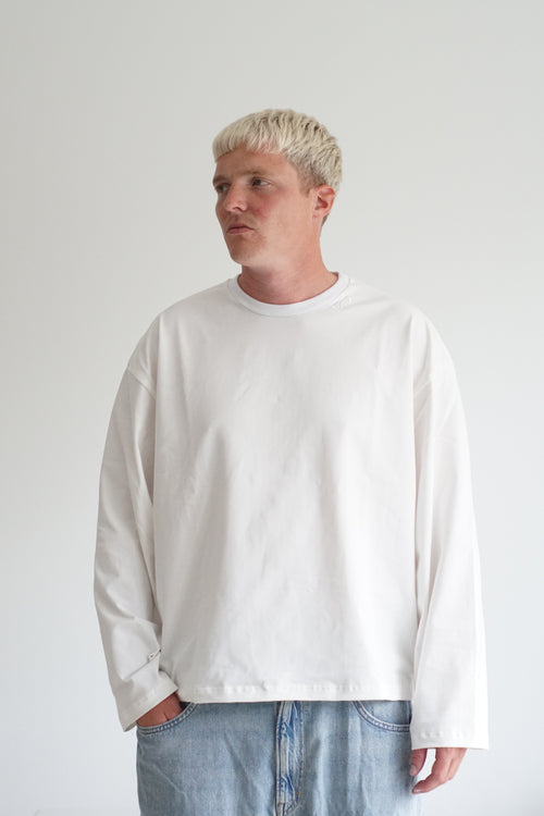 b's baggy longsleeve off-white/white collar