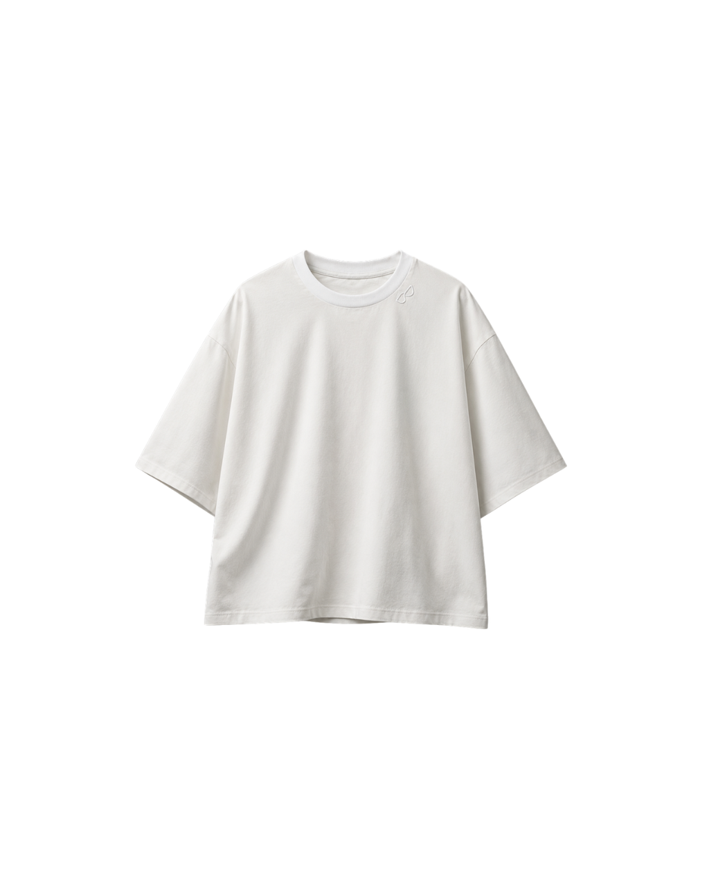 b's baggy t shortsleeve off-white/white collar